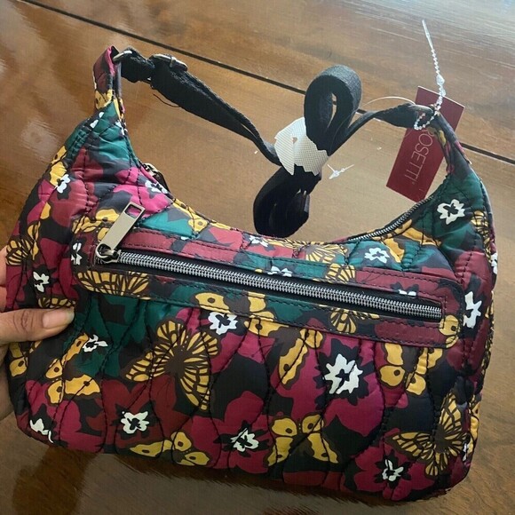 ROSETTI Floral Butterfly Shoulder Bag Lightweight with Strap Multicolor Zip New - Picture 14 of 16